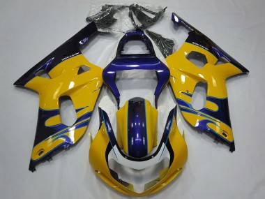 Carénages Moto Suzuki GSXR 600 / GSXR 750 2001-2003 - Jaune Bleu Abordables
