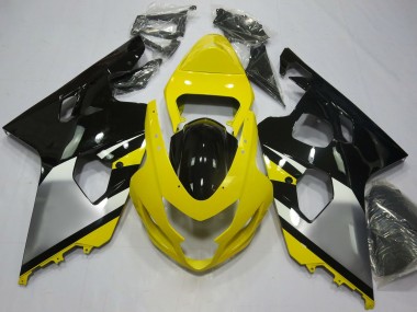 Carénages Moto Suzuki GSXR 600 / GSXR 750 2004-2005 - Jaune Argent Noir OEM Style Abordables