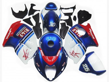 Carénages Moto Suzuki GSXR 1300 1996-2007 - Blanc Bleu Rouge Motul Abordables