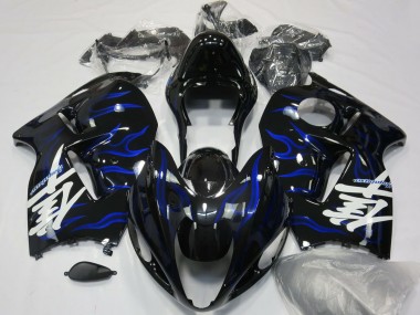 Carénages Moto Suzuki GSXR 1300 1996-2007 - Noir Brillant Bleu Flamme Abordables