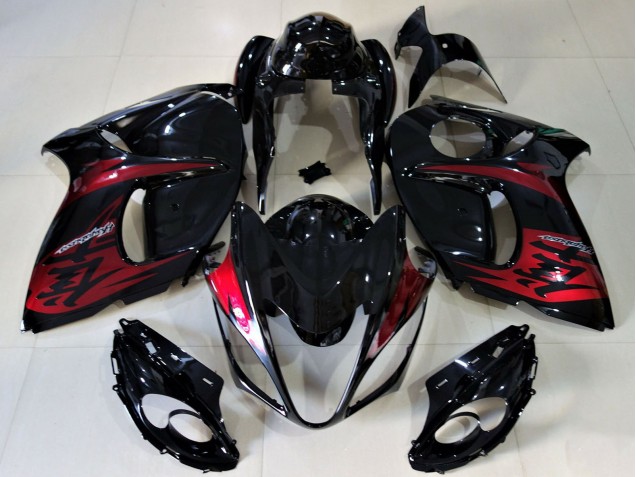 Carénages Moto Suzuki GSXR 1300 2008-2020 - Noir Brillant Bonbon Rouge
