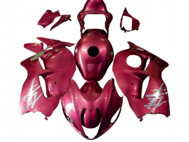 Carénages Moto Suzuki GSXR 1300 1996-2007 - Rouge Brillant Argent Logo Abordables