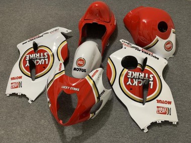 Carénages Moto Suzuki GSXR 1300 1996-2007 - Blanc Rouge Lucky Strike Abordables