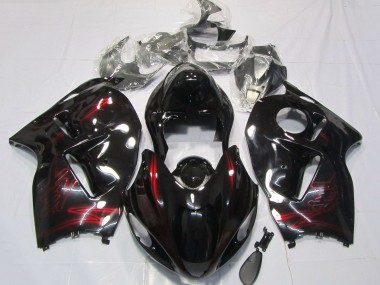 Carénages Moto Suzuki GSXR 1300 1996-2007 - Rouge Noir Brillant Abordables