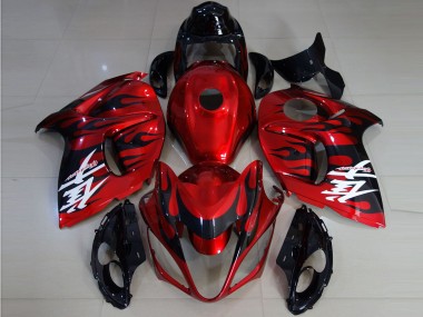 Carénages Moto Suzuki GSXR 1300 2008-2020 - Rouge Noir Flamme Abordables