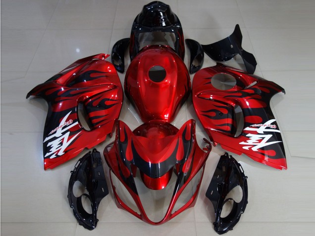 Carénages Moto Suzuki GSXR 1300 2008-2020 - Rouge Noir Flamme