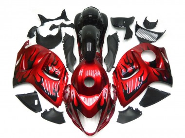 Carénages Moto Suzuki GSXR 1300 2008-2020 - Rouge Noir Flamme Abordables