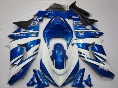 Carénages Moto Kawasaki ZX10R 2006-2007 - Bleu Blanc Noir Abordables