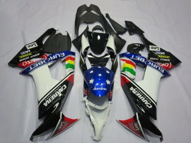 Carénages Moto Kawasaki ZX10R 2008-2010 - Noir Brillant Blanc Bleu Rouge Eurobet Lee Carrera Étoile Abordables