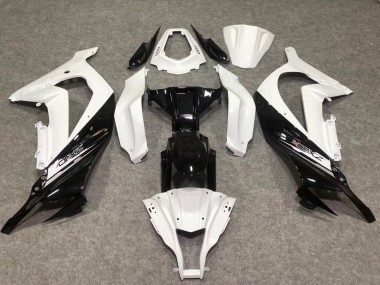 Carénages Moto Kawasaki ZX10R 2011-2015 - Blanc Noir Brillant Abordables