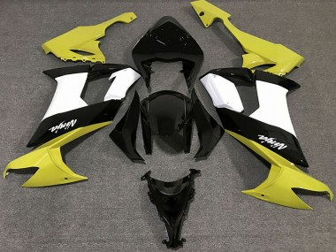 Carénages Moto Kawasaki ZX10R 2008-2010 - Jaune Brillant Noir Blanc Abordables