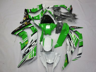 Carénages Moto Kawasaki ZX10R 2011-2015 - Blanc Vert Jaune Noir Maxxis Dunlop Abordables