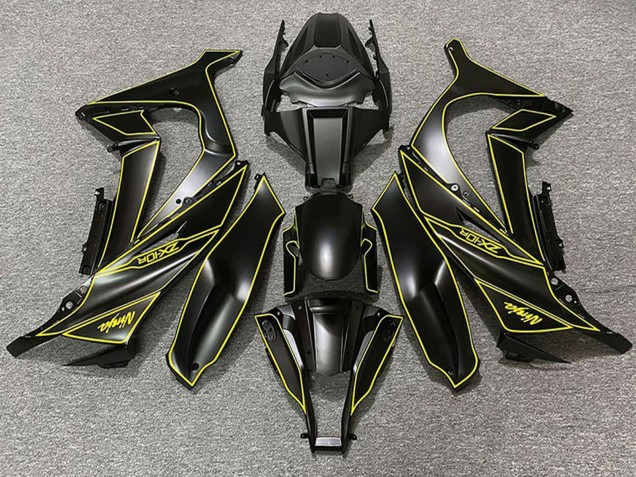 Carénages Moto Kawasaki ZX10R 2011-2015 - Noir Mat Jaune Doubler