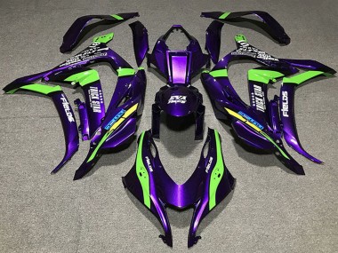 Carénages Moto Kawasaki ZX10R 2016-2020 - Violet Vert Blanc Trick Star EVA Courses Abordables
