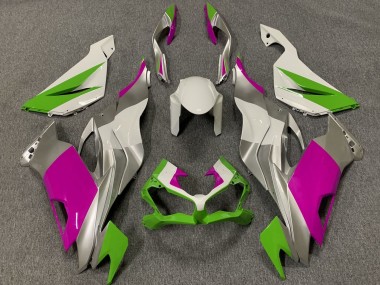 Carénages Moto Kawasaki ZX6R 2019-2022 - Blanc Argent Vert Rose Abordables