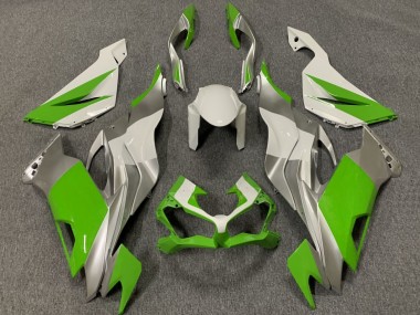 Carénages Moto Kawasaki ZX6R 2019-2022 - Blanc Argent Vert Abordables