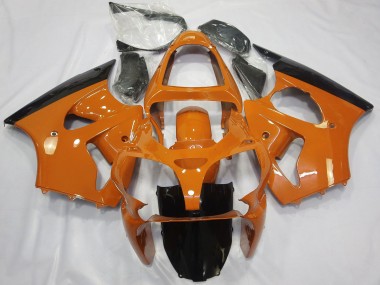 Carénages Moto Kawasaki ZX6R 2000-2002 - Orange Noir Brillant Abordables