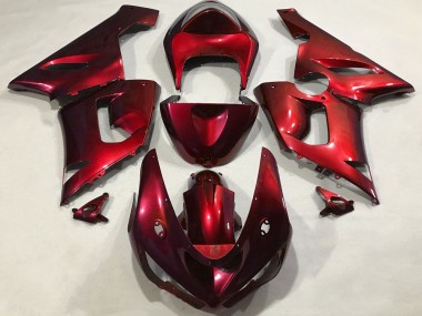 Carénages Moto Kawasaki ZX6R 2005-2006 - Rouge Métallisé Abordables
