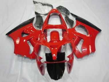 Carénages Moto Kawasaki ZX6R 2000-2002 - Rouge Noir Brillant Abordables