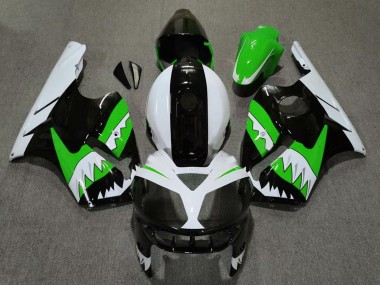 Carénages Moto Kawasaki ZX12R 2002-2006 - Vert Noir Blanc Requin Abordables