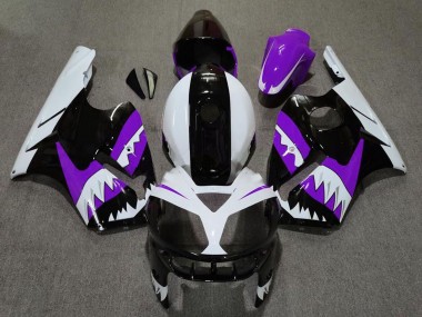 Carénages Moto Kawasaki ZX12R 2002-2006 - Violet Noir Blanc Requin Abordables