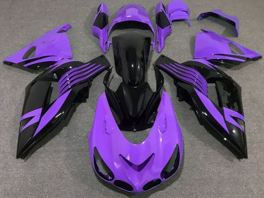 Carénage Moto Kawasaki ZX14R 2006-2011 - Violet Noir Brillant Abordables