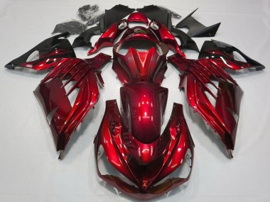 Carénage Moto Kawasaki ZX14R 2012-2024 - Rouge Noir Brillant Abordables