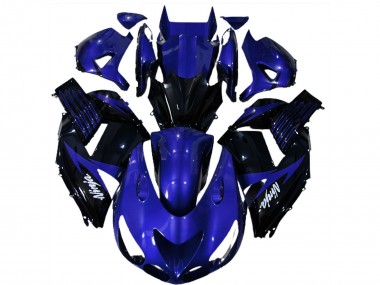 Carénages Moto Kawasaki ZX14R 2006-2011 - Bleu Noir Brillant Blanc Ninja Abordables