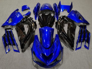 Carénage Moto Kawasaki ZX14R 2012-2024 - Bleu Noir Brillant Abordables