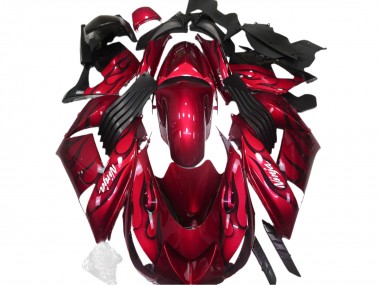 Carénages Moto Kawasaki ZX14R 2006-2011 - Rouge Noir Flamme Blanc Ninja Abordables