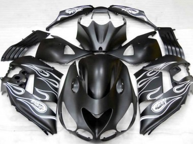 Carénages Moto Kawasaki ZX14R 2006-2011 - Noir Mat Argent Flamme Abordables