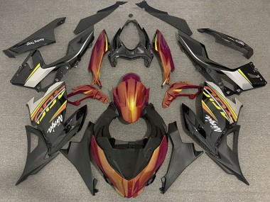 Carénages Moto Kawasaki Ninja 400 2018-2024 - Orange Noir Brillant Noir Mat OEM Style Abordables