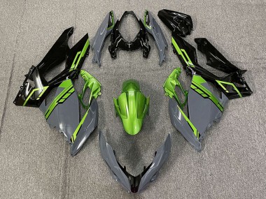 Carénages Moto Kawasaki Ninja 400 2018-2024 - Vert Nardo Gris Noir Brillant Abordables