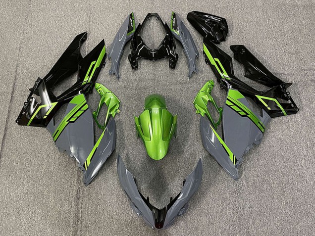 Carénages Moto Kawasaki Ninja 400 2018-2024 - Vert Nardo Gris Noir Brillant