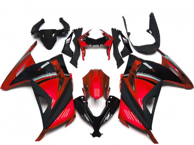 Carénages Moto Kawasaki Ninja 300 2013-2024 - Rouge Noir
