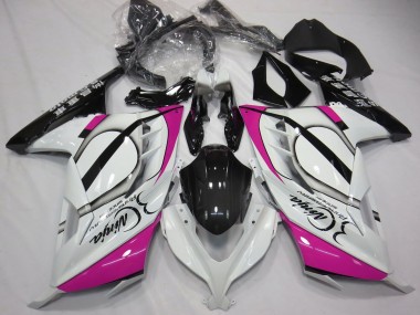 Carénages Moto Kawasaki Ninja 300 2013-2024 - Blanc Brillant Rose Noir Abordables