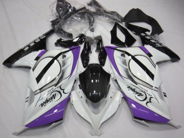 Carénages Moto Kawasaki Ninja 300 2013-2024 - Blanc Brillant Violet Noir Abordables