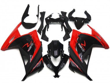 Carénages Moto Kawasaki Ninja 300 2013-2024 - Rouge Noir Brillant Abordables