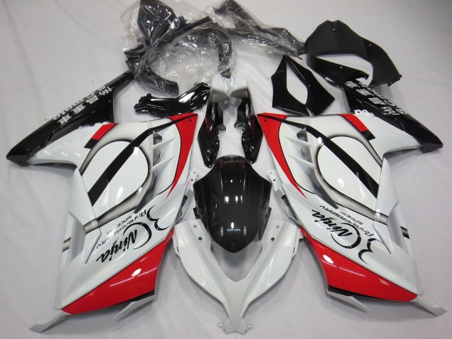Carénages Moto Kawasaki Ninja 300 2013-2017 - Blanc Brillant Rouge Noir