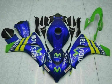 Carénages Moto Honda CBR1000RR 2008-2011 - Bleu Jaune Vert MoviStar Castrol Abordables
