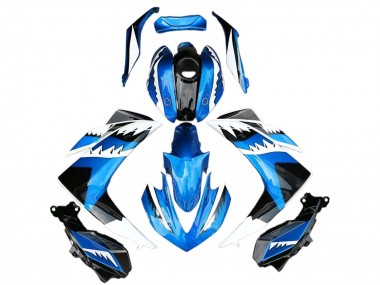 Carénage Moto Yamaha R3 2015-2018 - Bleu Blanc Noir Requin Abordables