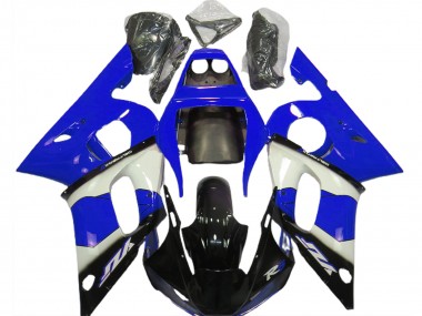 Carénages Moto Yamaha R6 1998-2002 - Bleu Blanc Noir Brillant Abordables