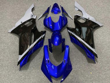 Carénages Moto Yamaha R6 2017-2023 - Gris Bleu Noir Brillant Abordables