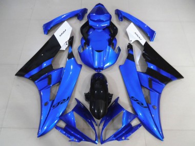 Carénages Moto Yamaha R6 2006-2007 - Blanc Bleu Noir Brillant Abordables