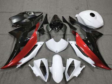 Carénages Moto Yamaha R6 2008-2016 - Blanc Rouge Noir Brillant Abordables
