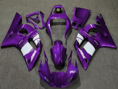 Carénages Moto Yamaha R6 1998-2002 - Violet Foncé Blanc Abordables