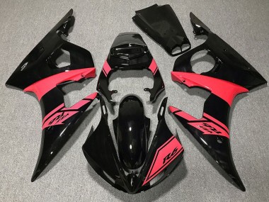 Carénages Moto Yamaha R6 2003-2004 - Noir Brillant Rose Abordables