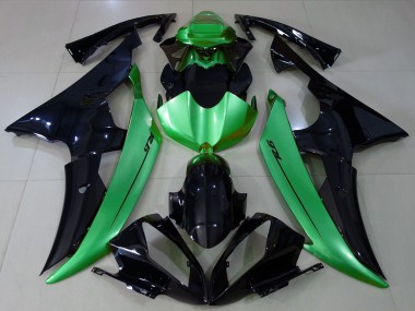 Carénages Moto Yamaha R6 2008-2016 - Vert Noir Brillant Abordables