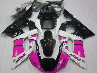 Carénages Moto Yamaha R6 1998-2002 - Blanc Rose Noir Brillant Abordables
