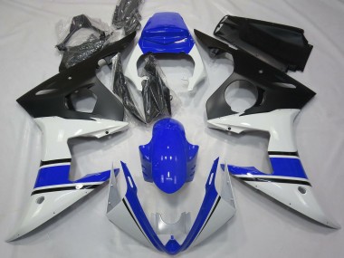 Carénages Moto Yamaha R6 2003-2004 - Blanc Bleu Noir Mat Abordables